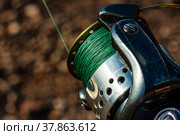 Fishing. Fishing. Spool. Fishing line, close-up. Стоковое фото, фотограф Ирина Бобрешова / Фотобанк Лори