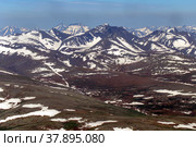 Mountains are covered with glaciers. View from helicopter flight altitude. Стоковое фото, фотограф Евгений Ткачёв / Фотобанк Лори
