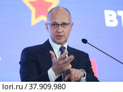 Сергей Кириенко. Российский государственный деятель. Первый заместитель Руководителя Администрации президента Российской Федерации с 5 октября 2016 года. Член Государственного Совета Российской Федерации с 21 декабря 2020 года. Герой Российской Федерации. (2018 год). Редакционное фото, фотограф Максим Коломыченко / Фотобанк Лори