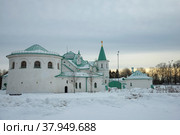 Мартовское утро у старинной государевой Ратной палаты. Царское Село (Пушкин) (2022 год). Редакционное фото, фотограф Анна Карасева / Фотобанк Лори