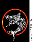 Shark. Стоковая иллюстрация, иллюстратор Диана Васильева / Фотобанк Лори