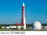 Советская космическая ракета "Восток". Фрагмент экспозиции Музея космонавтики имени Циолковского. Калуга (2021 год). Редакционное фото, фотограф Анна Карасева / Фотобанк Лори