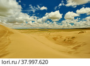 Mongolia. Sands Mongol Els, sandy dune desert, (2019 год). Стоковое фото, фотограф Александр Fanfo / Фотобанк Лори
