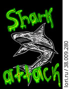 Shark attack. Стоковая иллюстрация, иллюстратор Диана Васильева / Фотобанк Лори