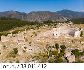 Bird's eye view of Rhodiapolis remains, Turkey. Стоковое фото, фотограф Яков Филимонов / Фотобанк Лори