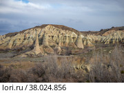 Каменные столбы в горах Каппадокии, Турция (2015 год). Стоковое фото, фотограф Анна Карасева / Фотобанк Лори