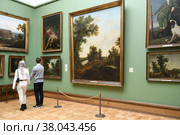 State Tretyakov Gallery, art gallery in Moscow and is foremost depository of Russian fine art in world. Hall of famous artist Sylvester Shchedrin (2022 год). Редакционное фото, фотограф Валерия Попова / Фотобанк Лори