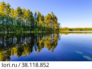A beautiful view lake with  reflection. Стоковое фото, фотограф Михаил Аккуратoв / Фотобанк Лори