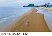 Khao Kalok Beach Pranburi Thailand, clean beach with soft sand south of Hua Hin Thailand. Стоковое фото, фотограф Fokke Baarssen / Фотобанк Лори