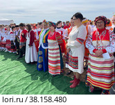 Женщины в народных костюмах на празднике урожая "Осенины" на острове Русский во Владивостоке 25.09.2022 года. Россия. Редакционное фото, фотограф Овчинникова Ирина / Фотобанк Лори