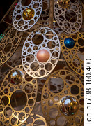 Unusual metal Christmas tree. Стоковое фото, фотограф Евгений Ткачёв / Фотобанк Лори
