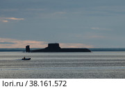 Атомная подводная лодка "Дмитрий Донской" в Арктике. Стоковое фото, фотограф Яковлев Сергей / Фотобанк Лори