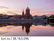 Санкт-Петербург. Церковь Богоявления Господня на Гутуевском острове (2022 год). Редакционное фото, фотограф Литвяк Игорь / Фотобанк Лори