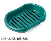 Empty plastic soap dish isolated on white. Стоковое фото, фотограф Сергей Толмачёв / Фотобанк Лори