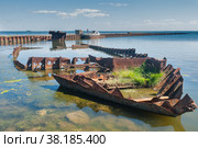 Skeleton of ship in hydroharbour "Noytif" Стоковое фото, фотограф Сергей Буторин / Фотобанк Лори