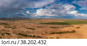 Sand dunes of desert and mountains. Стоковое фото, фотограф Михаил Коханчиков / Фотобанк Лори