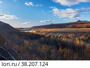 Камчатка, вид с сопки на базе отдыха "Горячий ключ" Стоковое фото, фотограф Александр Максин / Фотобанк Лори