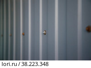 Industrial corrugated iron industrial texture wall made of tin sheets with bolts. Grunge metal plate background. Copyright space for site. Стоковое фото, фотограф Aleksandr Golubev / Фотобанк Лори