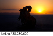 The sunrise at Chott El Jerid, a large salt lake in southern Tunisia. Chott El Jerid is the largest salt pan of the Sahara. (2014 год). Стоковое фото, фотограф Aleksandr Golubev / Фотобанк Лори