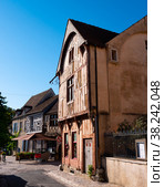 Ancient half-timbered residential houses in old town of Provins. Стоковое фото, фотограф Яков Филимонов / Фотобанк Лори