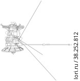 Communication satellite concept outline. Vector. Стоковая иллюстрация, иллюстратор Кирилл Черезов / Фотобанк Лори