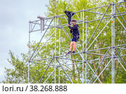 Russia, Nevyansk, August 2021: preparation of a concert for the Day of honoring oblique glavni Demidov in the city of Nevyansk 320 years. Редакционное фото, фотограф Акиньшин Владимир / Фотобанк Лори