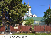 Golovinka microdistrict, Sochi, Krasnodar Territory, Russia, October 13, 2020: Church of St. Nina Equal to Apostles on sunny day. Редакционное фото, фотограф Алексей Антипов / Фотобанк Лори