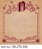 Christmas vintage snowflake card. Стоковая иллюстрация, иллюстратор Черкинская Юлия / Фотобанк Лори
