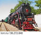 Паровоз серии Л-0029 в Ростовском музее железнодорожного транспорта (2021 год). Редакционное фото, фотограф Алексей Голубенко / Фотобанк Лори