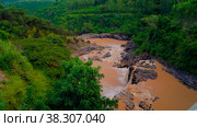Panorama of rapids and waterfall at Awash river in Ethiopia. Стоковое фото, фотограф Сергей Майоров / Фотобанк Лори