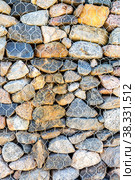 Stone wall with metal grid as background. Стоковое фото, фотограф FotograFF / Фотобанк Лори
