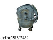 metal trash can isolated on white background. Стоковое фото, фотограф Поликарпов Владимир Владимирович / Фотобанк Лори