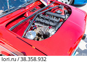 Russian automobile Lada-2106 with tuned car engine (2021 год). Редакционное фото, фотограф FotograFF / Фотобанк Лори