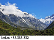 Nature of Hooker valley, New Zealand. Стоковое фото, фотограф Сергей Стрелков / Фотобанк Лори