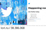 Twitter logo on pc screen. Редакционная анимация, аниматор FotograFF / Фотобанк Лори
