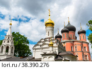 Соборные храмы в честь иконы Богородицы, именуемой Донской (Малый и Большой соборы). Донской монастырь. Москва (2019 год). Стоковое фото, фотограф Александр Щепин / Фотобанк Лори