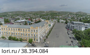 Центр Вольска с высоты птичьего полёта. Съёмка с дрона (2018 год). Стоковое видео, видеограф Евгений Ковалев / Фотобанк Лори