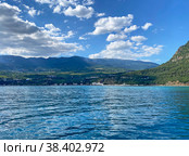 Вид на детский лагерь "Артек" с моря, Гурзуф (2022 год). Стоковое фото, фотограф Мария Кылосова / Фотобанк Лори