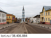 Город Венёв, улица Карла Маркса (2022 год). Редакционное фото, фотограф Ирина Яровая / Фотобанк Лори