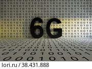 6G concept text sunlight 3D illustration. Стоковая иллюстрация, иллюстратор Максим Иванов / Фотобанк Лори