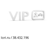 VIP concept white background 3d render illustration. Стоковая иллюстрация, иллюстратор Максим Иванов / Фотобанк Лори