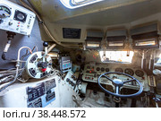 Inside the unified command-staff vehicle R-149MA1 of russian army (2018 год). Редакционное фото, фотограф FotograFF / Фотобанк Лори