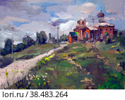 Countryside landscape. Стоковая иллюстрация, иллюстратор жуковский михаил александрович / Фотобанк Лори