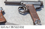 Type 14 Nambu Imperial Japanese Army 8mm Pistol. Стоковое видео, видеограф FotograFF / Фотобанк Лори