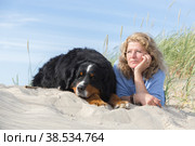 woman with her dog. Стоковое фото, фотограф Lekcej / Фотобанк Лори