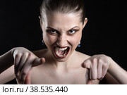 angry beautiful woman. Стоковое фото, фотограф Lekcej / Фотобанк Лори