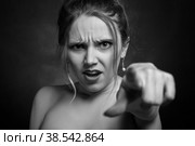 angry young woman. Стоковое фото, фотограф Lekcej / Фотобанк Лори