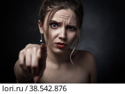 angry young woman. Стоковое фото, фотограф Lekcej / Фотобанк Лори