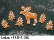 Christmas Gingerbread Cookies. Стоковое фото, фотограф Татьяна Ворона / Фотобанк Лори