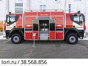 Россия. Сочи. Пожарно-спасательный автомобиль Челнок для оказания первой помощи. Russia. Sochi. Fire and rescue vehicle Shuttle for first aid. (2022 год). Редакционное фото, фотограф Алексей Смышляев / Фотобанк Лори